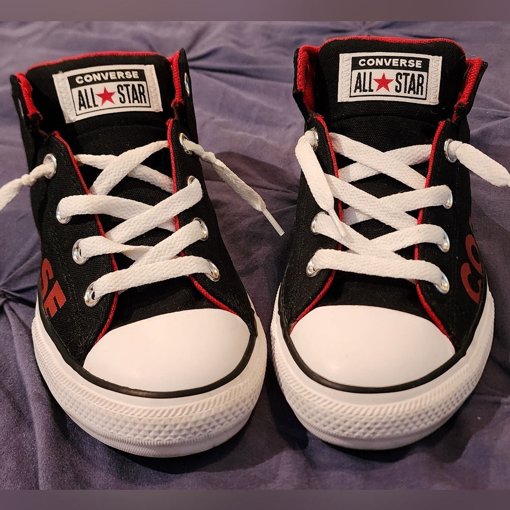 Converse Kids Black and Red Sneakers